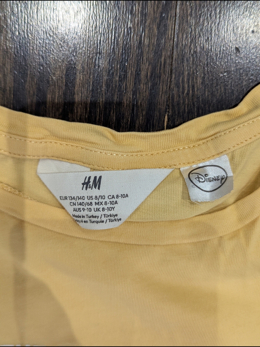 5/$35 H&M Disney Minnie Mouse Tee 8-10 Yellow Figaro Graphic Cotton Shirt - Picture 2 of 2